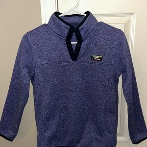 L.L. Bean Girls Heather Purple Snap-Neck Fleece Pullover